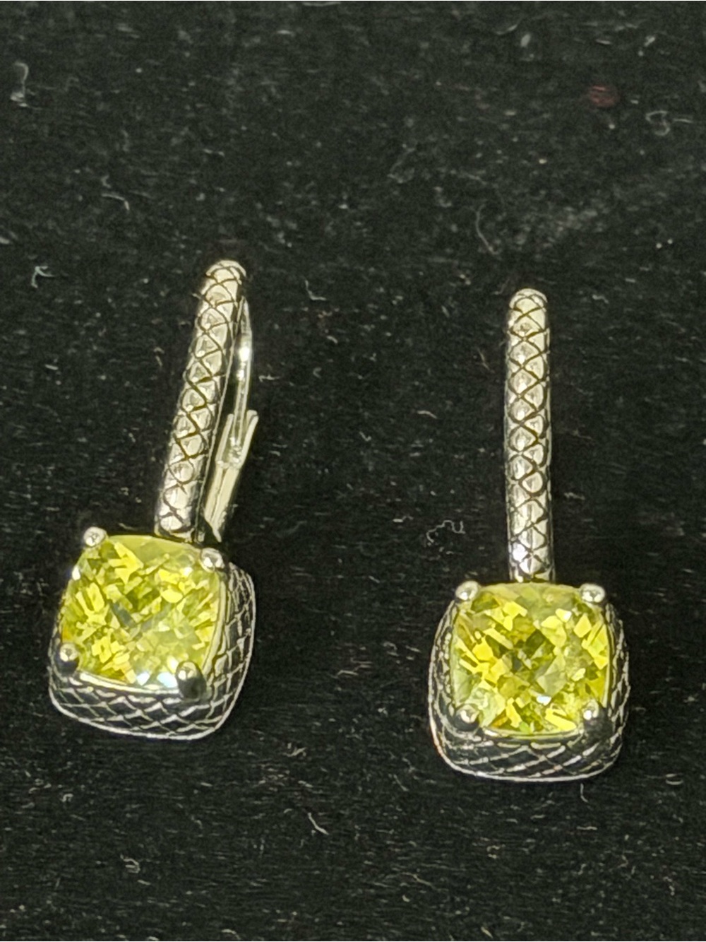 Premier Designs Vintage Green Cetrine Earrings